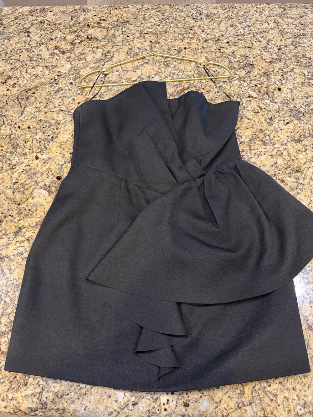 Elliatt One-Shoulder Black Peplum Cocktail Dress